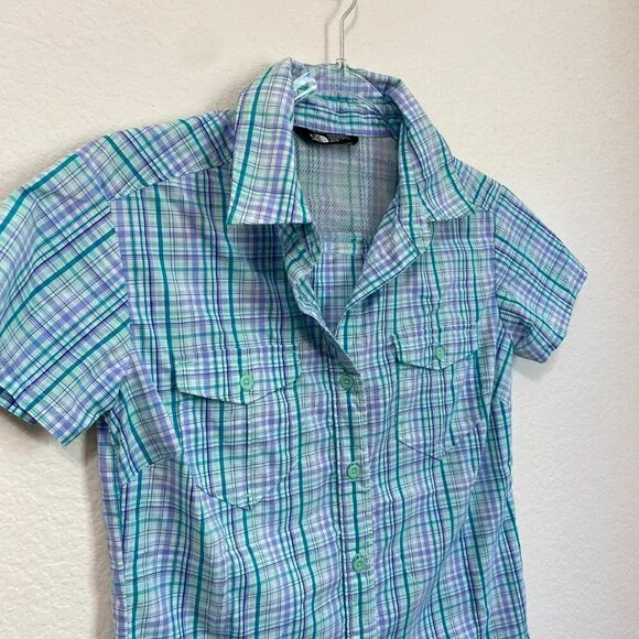 The North Face Taggart Shirt Women’s XS Plaid Short Sleeve Hiking - Picture 2 of 8